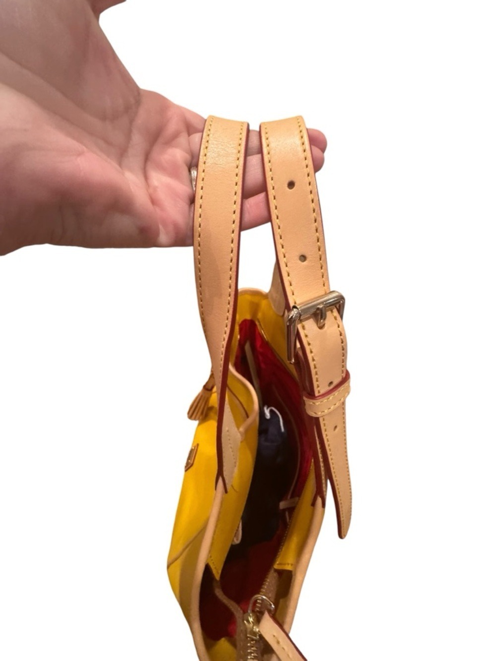 Dooney & Bourke - Maddie Shoulder Bag - Dandelion Saffiano/Textured Leather EUC - Picture 5 of 15